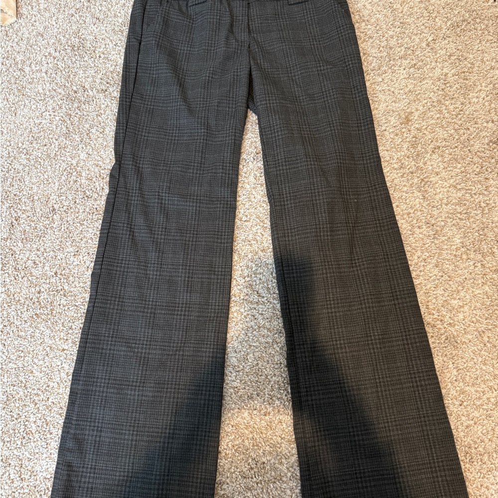 Gray Plaid Professional Trousers